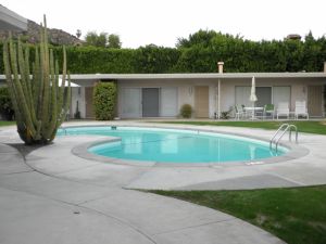 Poolbereich einer 50er Jahre Villa